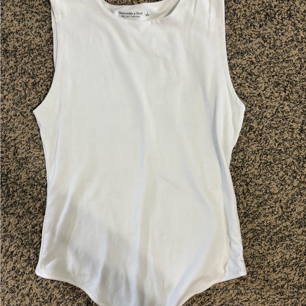 Abercrombie & Fitch White Sleeveless Bodysuit